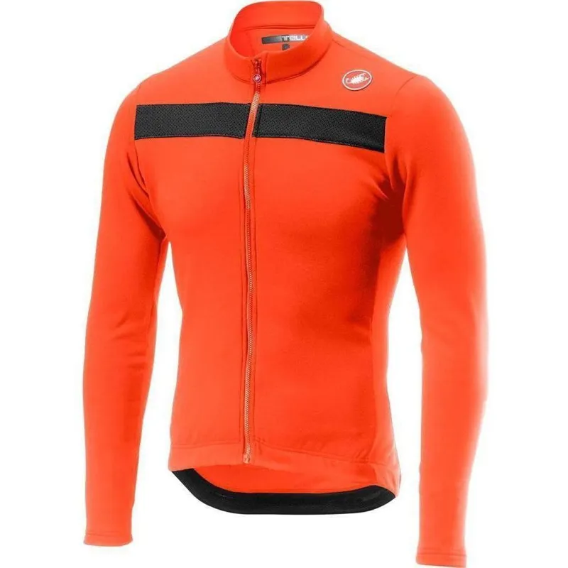 Castelli Puro 3 Full Zip Mens Jersey in Orange