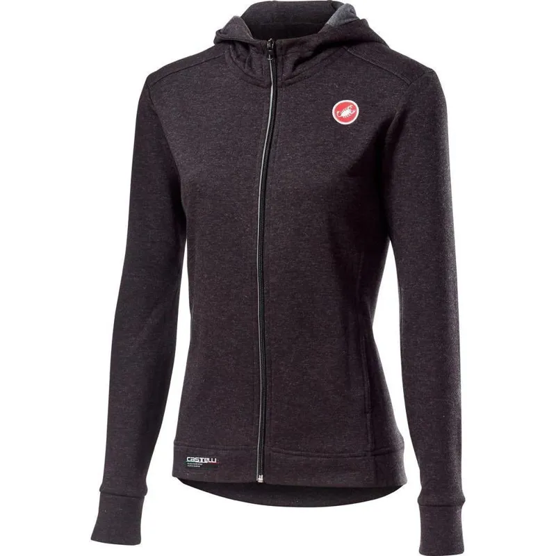 Castelli Milano Full Zip Womens Fleece Hoodie in Black