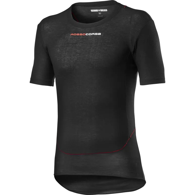 Castelli Prosecco Tech Mens Short Sleeve Base Layer in Black