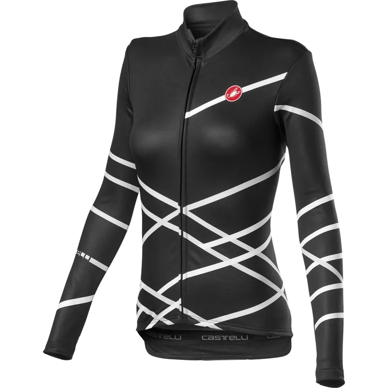 Castelli Diagonal Full Zip Womens Jersey in Black