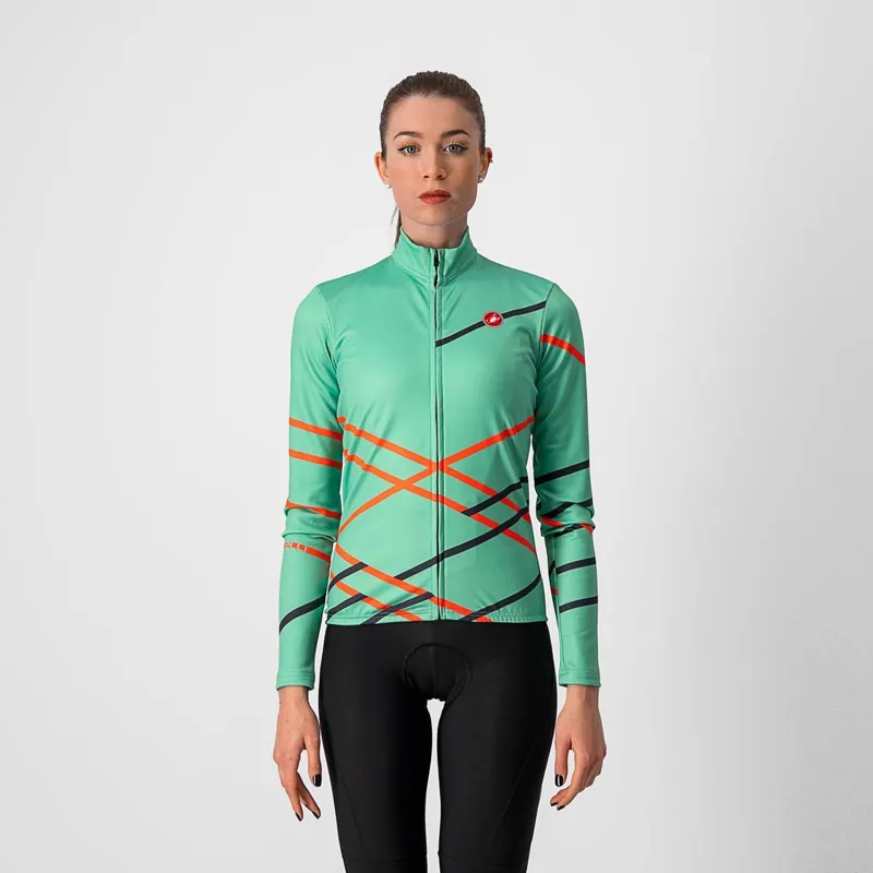 Castelli Diagonal Womens Jersey in Green