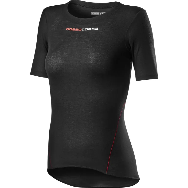 Castelli Prosecco Tech Womens Short Sleeve Base Layer in Black