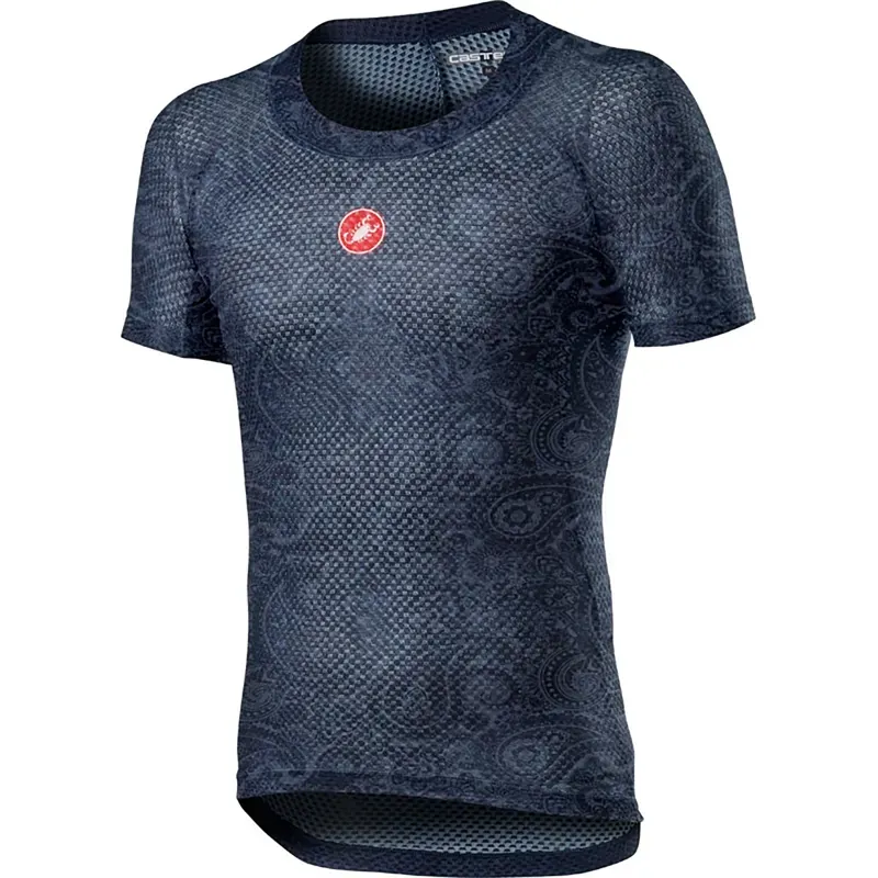 Castelli Pro Mesh Mens Short Sleeve Base Layer in Blue