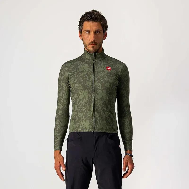 Castelli Unlimited Mens Thermal Jersey in Green