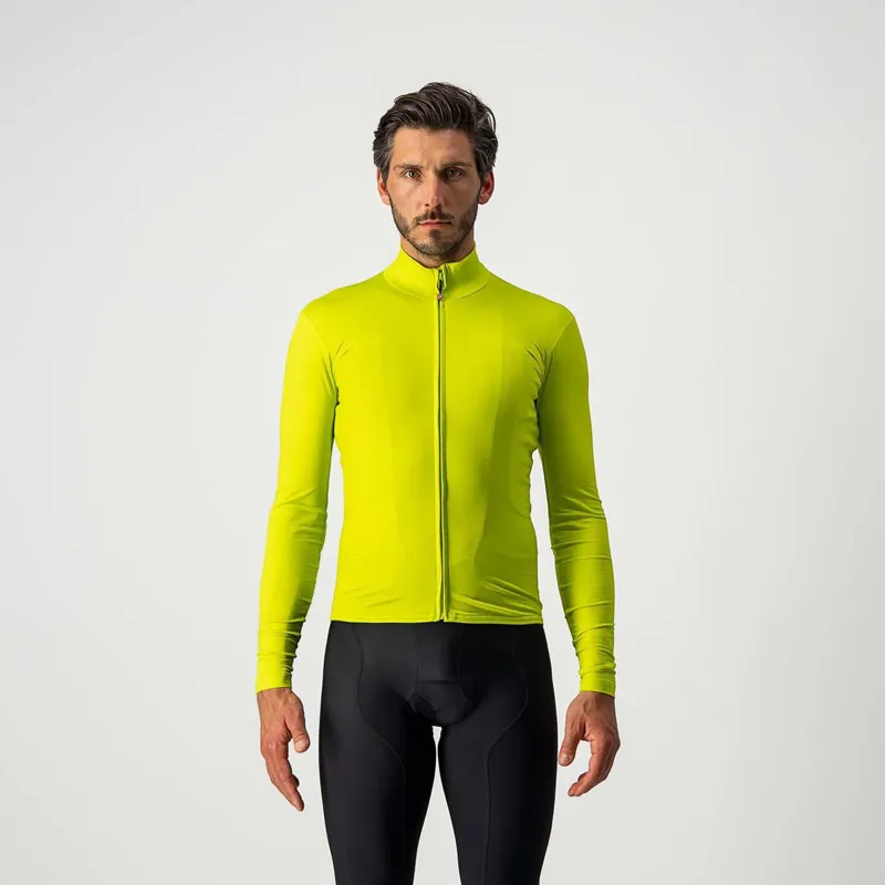 Castelli Pro Thermal Mid Long Sleeve Mens Jersey in Yellow