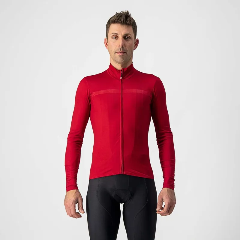 Castelli Pro Thermal Mid Long Sleeve Mens Jersey in Red