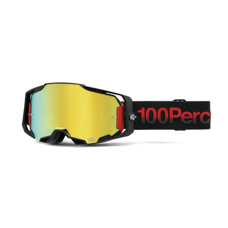 100% Armega Mirror Gold Lens Goggles in Tzar