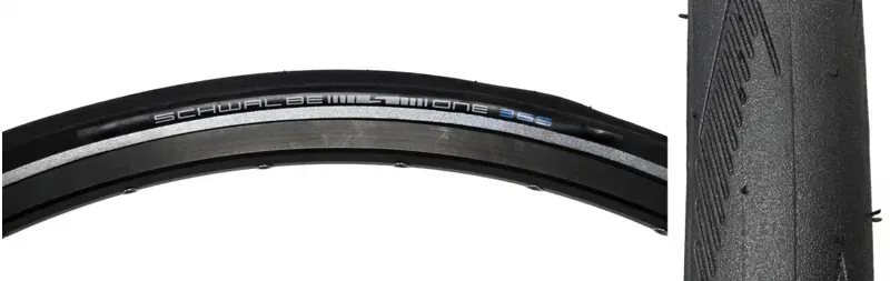 Schwalbe One 365 Performance Road Race Tyre In Black/Reflex (folding) BLACK/REF 700 x