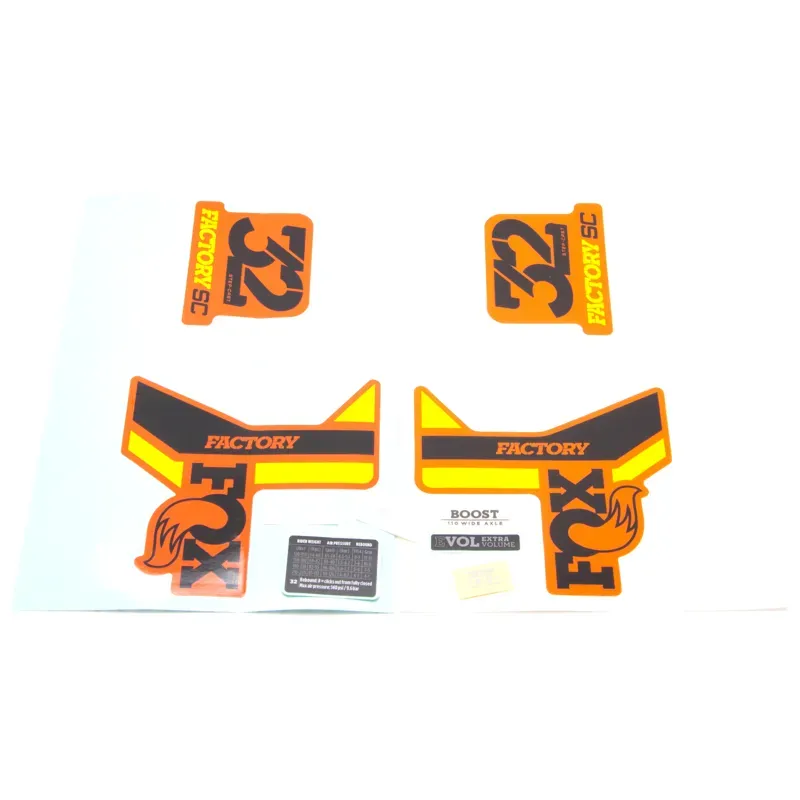 Fox Fork Decal Kit 32 StepCast 2018 Factory Series in Black/Yellow