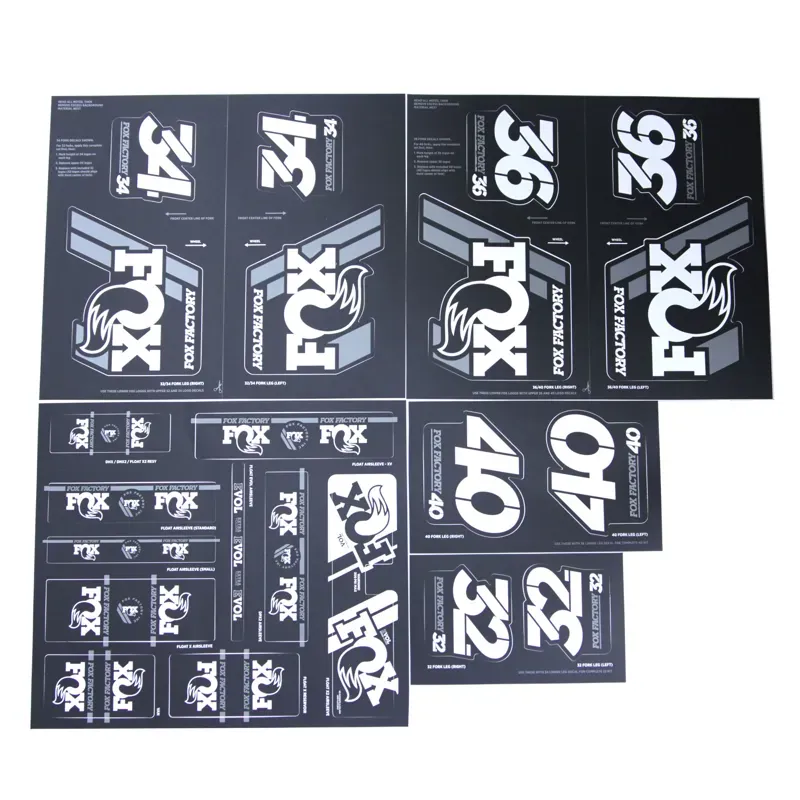 Fox AM Heritage Fork and Shock Decal Kit in White