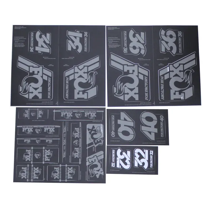 Fox AM Heritage Fork and Shock Decal Kit in Stealth