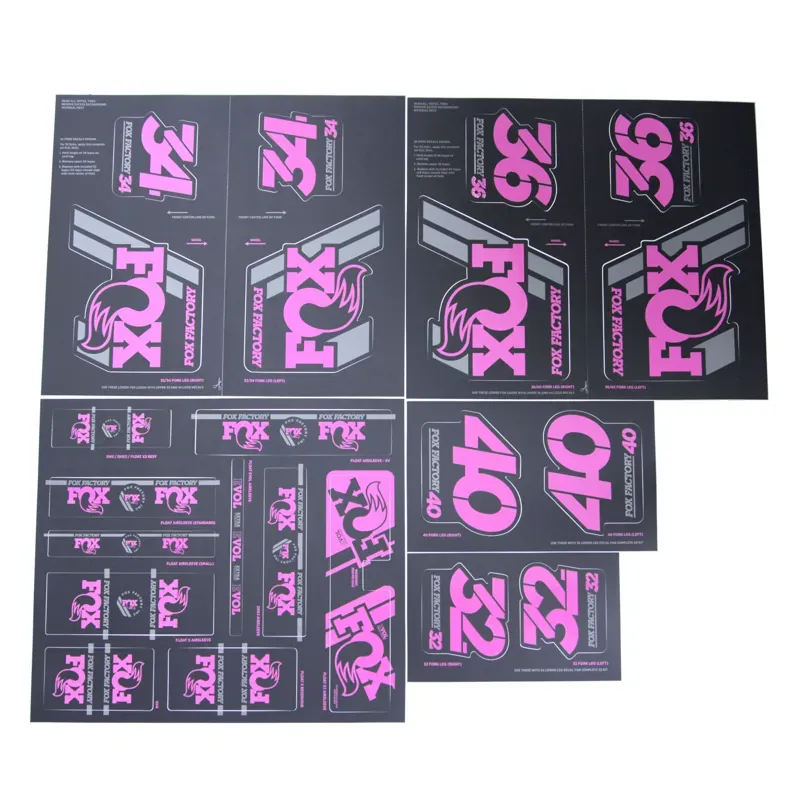 Fox AM Heritage Fork and Shock Decal Kit in Pink