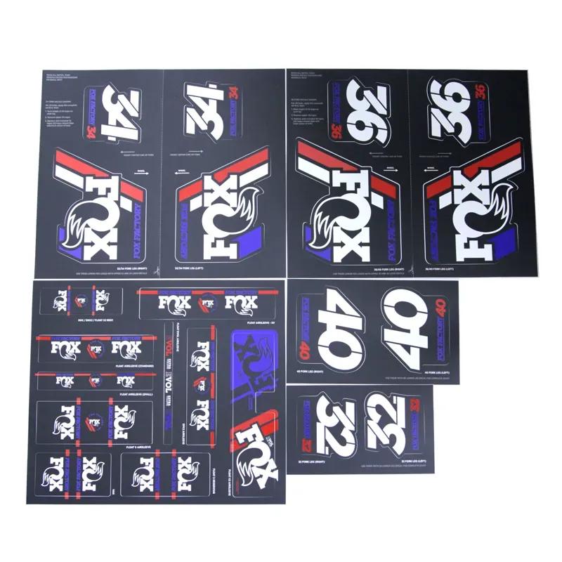 Fox AM Heritage Fork and Shock Decal Kit in Red/White/Blue