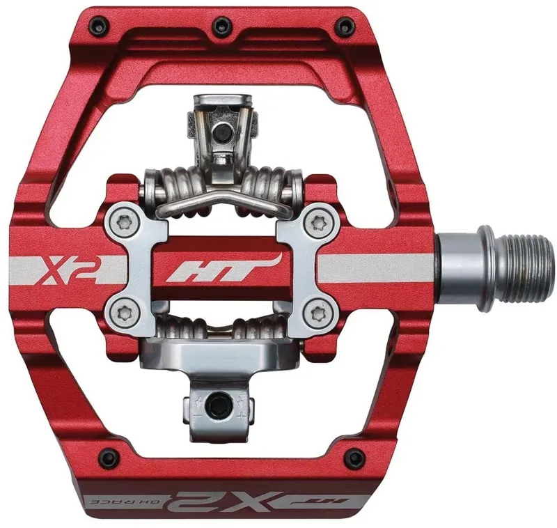HT Components X2 9/16-inch Downhill Mountain Bike Pedals in Red