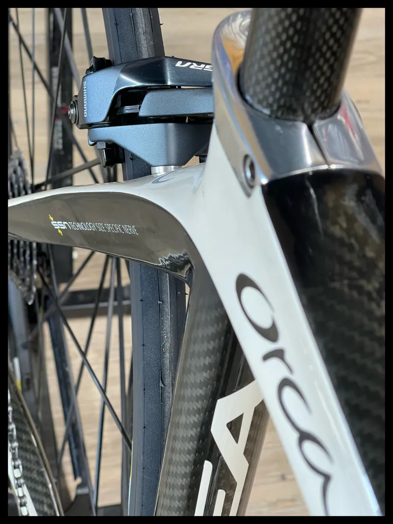 Orbea Orca White and Black Carbon 53 cm Ultegra/Dura Ace Road Bike-1