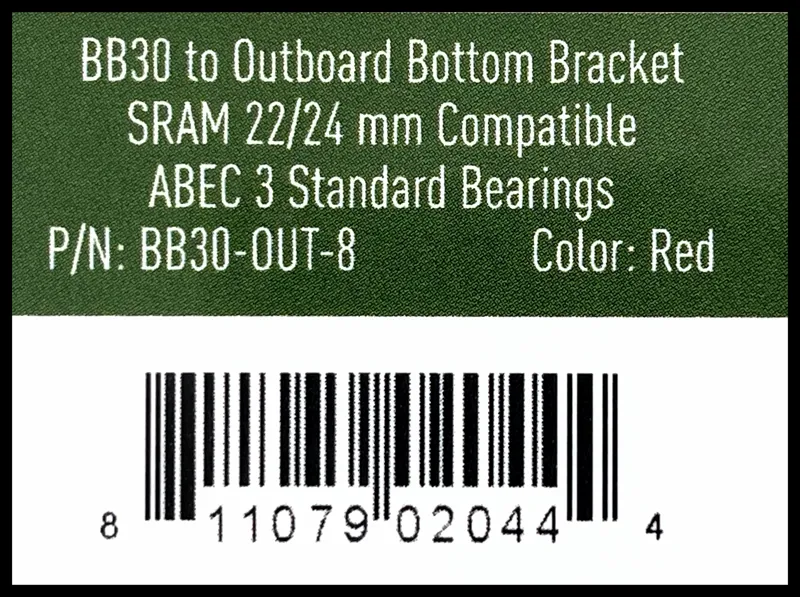 BB30 to Outboard Bottom Bracket - SRAM Compatible - Red-2