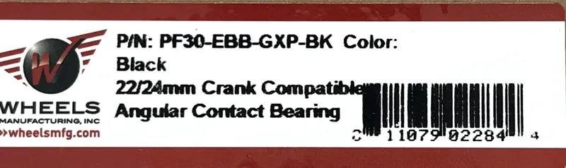 Wheels Mfg PF30 Eccentric Bottom Bracket GXP Black 24/22 mm-2