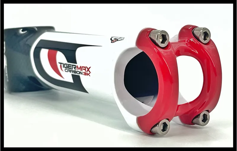 MOST Tiger Max Carbon 3K 13 cm Stem 1 1/8 31.8 mm White/Blk/Red