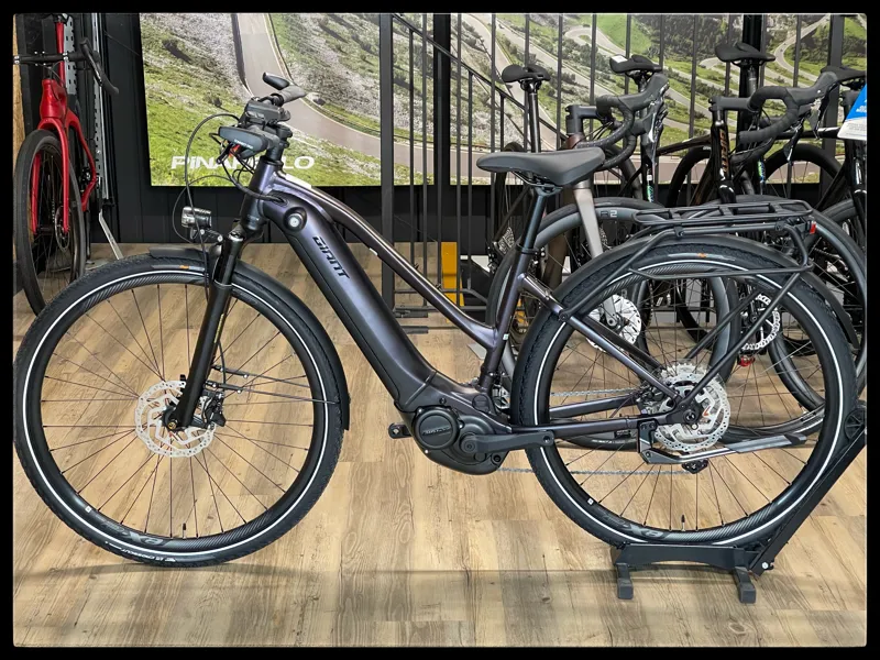 2021 Giant Explore E+ 1 Pro Stagger Frame Electric Bike in Purple-1