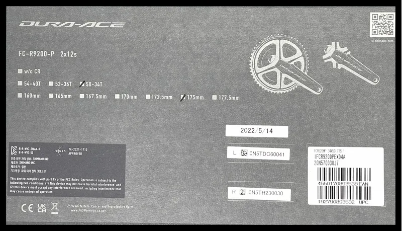 Dura Ace FC-R9200 12 sp 50 x 34 Chainset-5