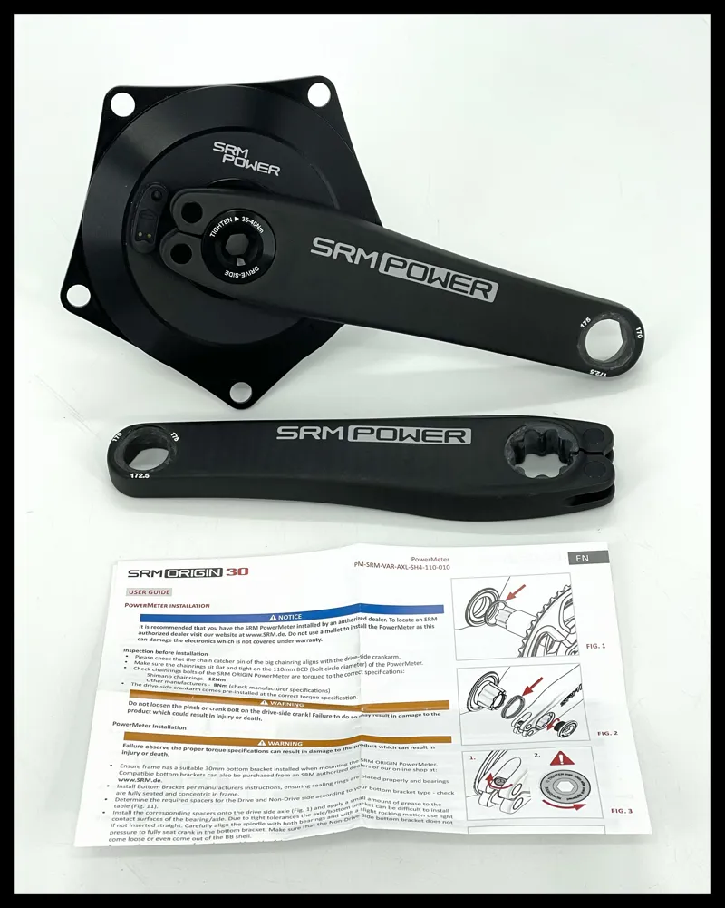 SRM Origin 30mm Track Powermeter Crankset Carbon-6