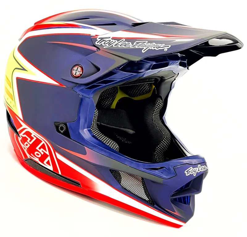 Troy Lee Designs D4 Carbon MIPS Helmet / Lines - Black/Red