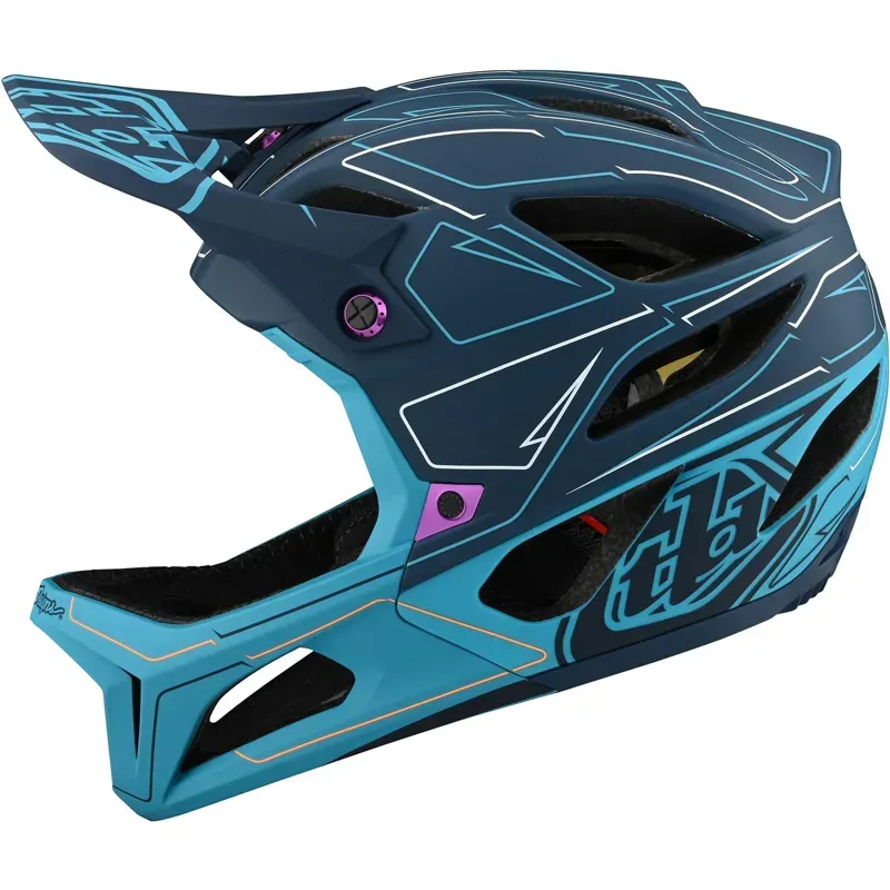 Troy Lee Designs Stage MIPS Helmet in Pinstripe - Marine