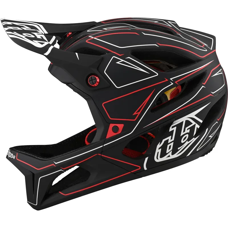 Troy Lee Designs Stage MIPS Helmet in Pinstripe - Black/Red