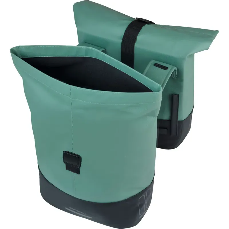 Basil Cove 28-32l Double Pannier Bag in Silvergreen/Black-2