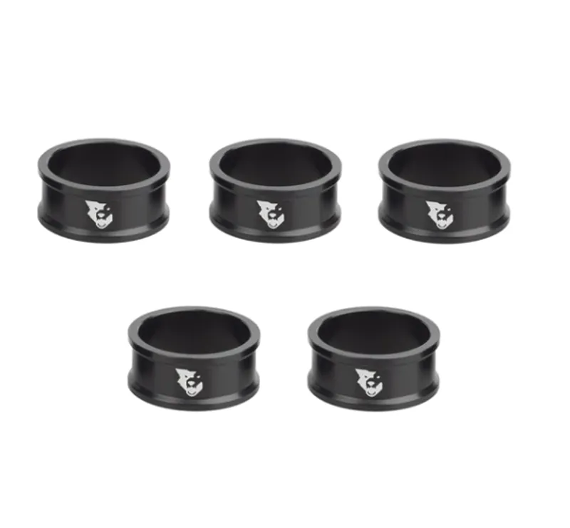 Wolf Tooth 5-pack 15mm Precision Headset Spacers in Black