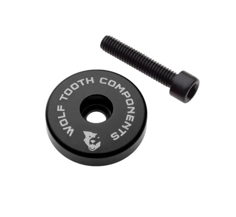 Wolf Tooth Ultralight Stem Cap with 10mm Integrated Spacer in Black 