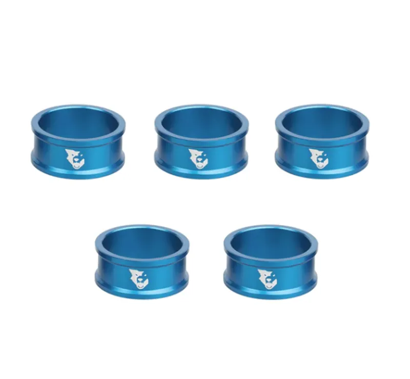 Wolf Tooth 5-pack 15mm Precision Headset Spacers in Blue 