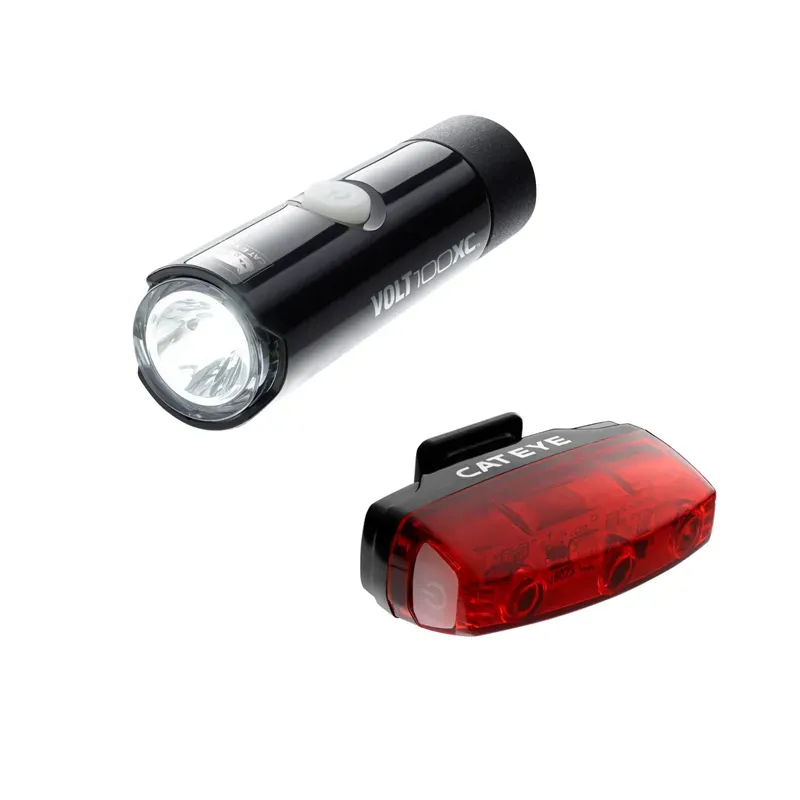 Cateye Volt 100 Xc Front And Rapid Micro Rear Usb Light Set