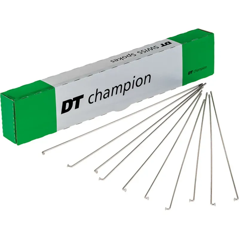 DT Swiss Champion 100-pack Silver Spokes - 2x188mm