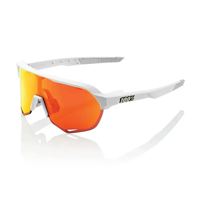 100% S2 HiPer Mirror Red Lens Sunglasses in Soft Tact Off-White