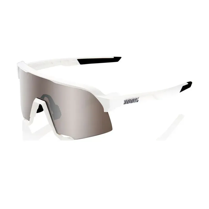 100% S3 HiPER Mirror Silver Lens Sunglasses in Matt White