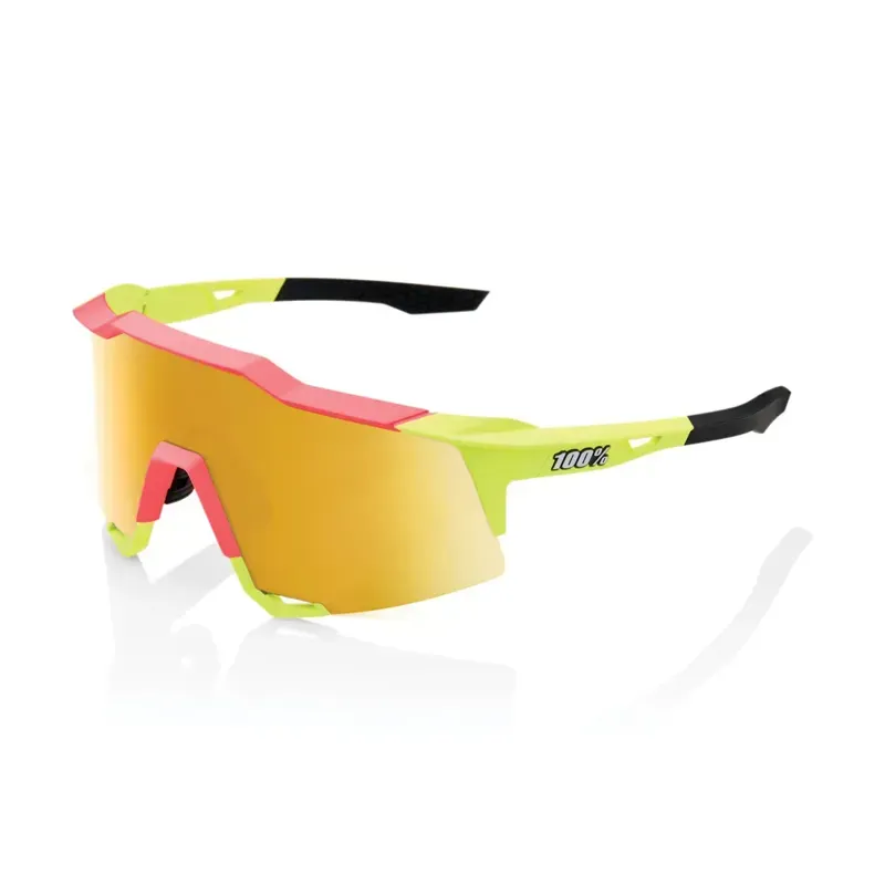 100% Speedcraft Soft Gold Lens in Matt Washed Out Neon Yellow