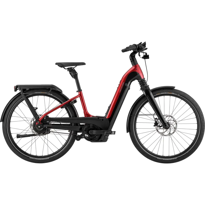 2022 Cannondale Mavaro Neo 1 Low StepThru eUrban Bike in Candy Red