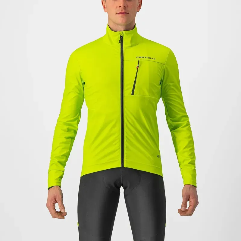 Castelli Go Mens Jacket in Electric Lime/Black