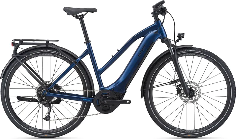 2021 Giant Explore E+ 2 Stagger Frame Electric Bike in Blue
