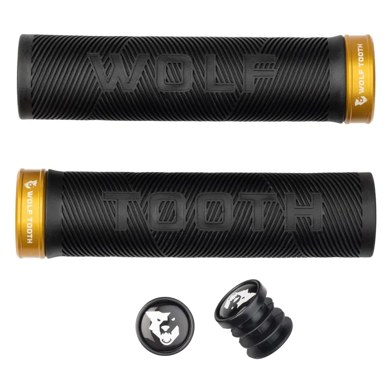 Wolf Tooth Echo Lock-On Grips in Black/Gold