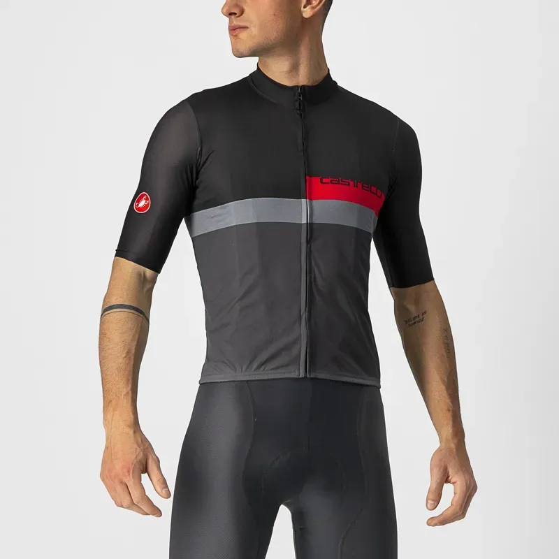Castelli A Blocco Jersey in Black/Red/Grey
