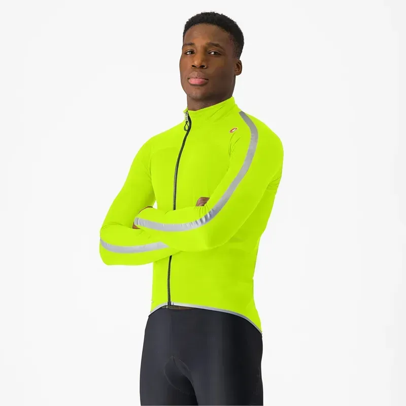 Castelli Ultra Rain Cape in Electric Lime/Silver Reflex