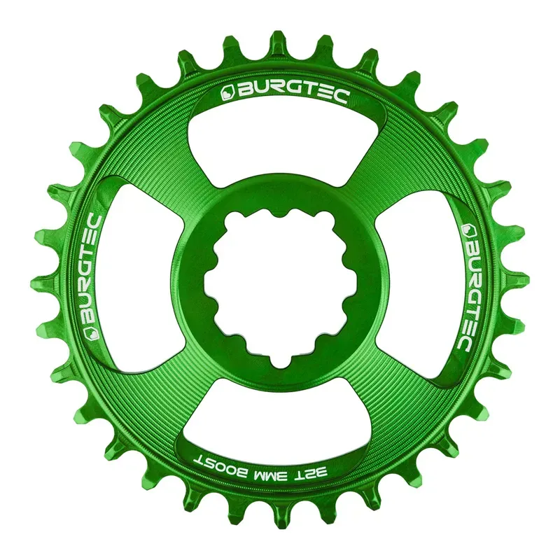 Burgtec Sram Boost 3mm Offset Thick Thin 30t Chainring in Candy Spruce Green