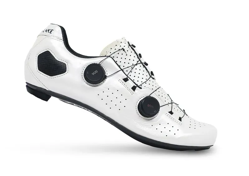 Lake CX333-N Narrow Road Cycling Shoes in White/Black