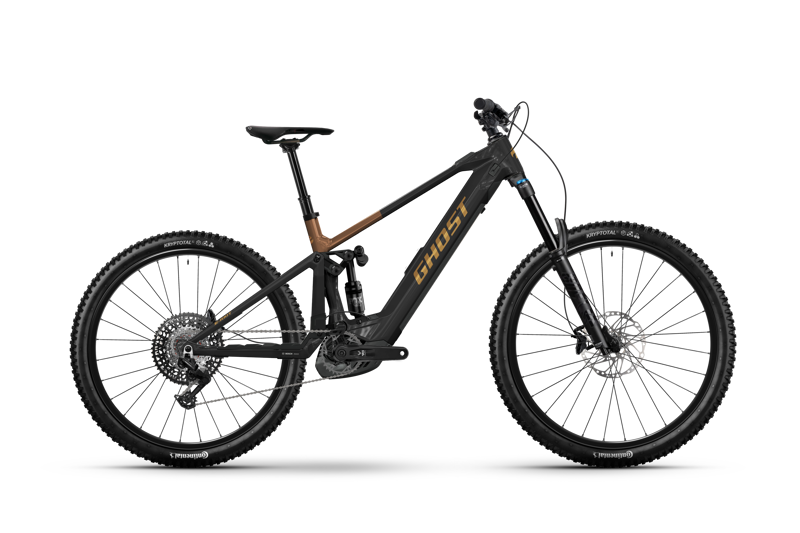 Ghost E-RIOT CF Pro E-MTB in Heavy Metal/Deep Coffee - Glossy