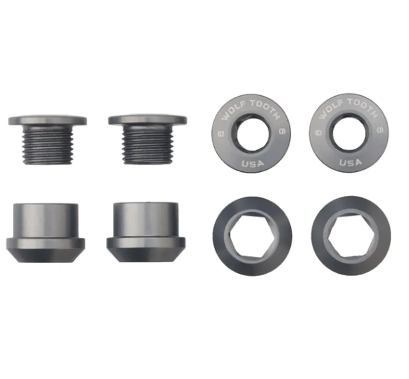 Wolf Tooth 4-pack X1 Chainring Nuts and Bolts in Grey