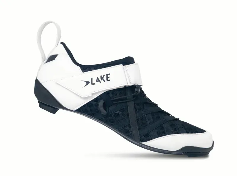 Lake TX224 Wide Triathlon Race Shoes in White/Black