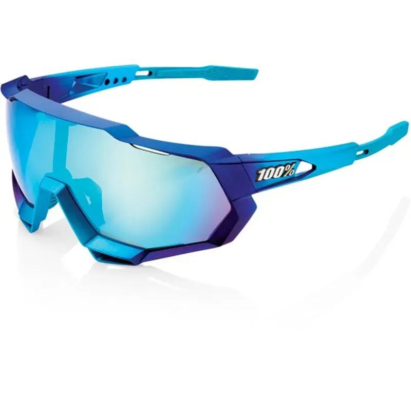 100 Percent Speedtrap Mirror Blue Lens Sunglasses in Blue