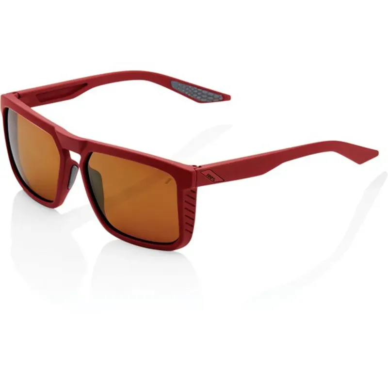 100% RenShaw Bronze Lens Sunglasses in Soft Tact Crimson